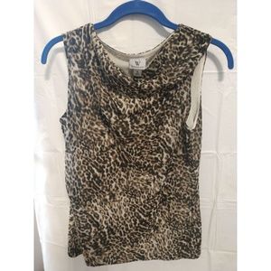 Worthington leopard print sleeveless dress shirt